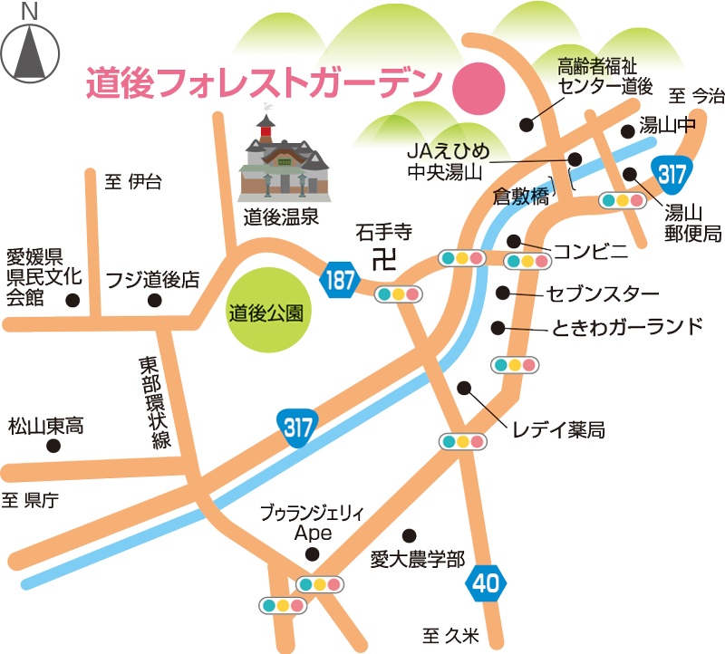 道後フォレストガーデン　地図